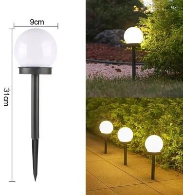 Uplift Picks Solar Round Ball Garden Lights Create Waterproof Glow For Lawns Pathways warm 1 Pc