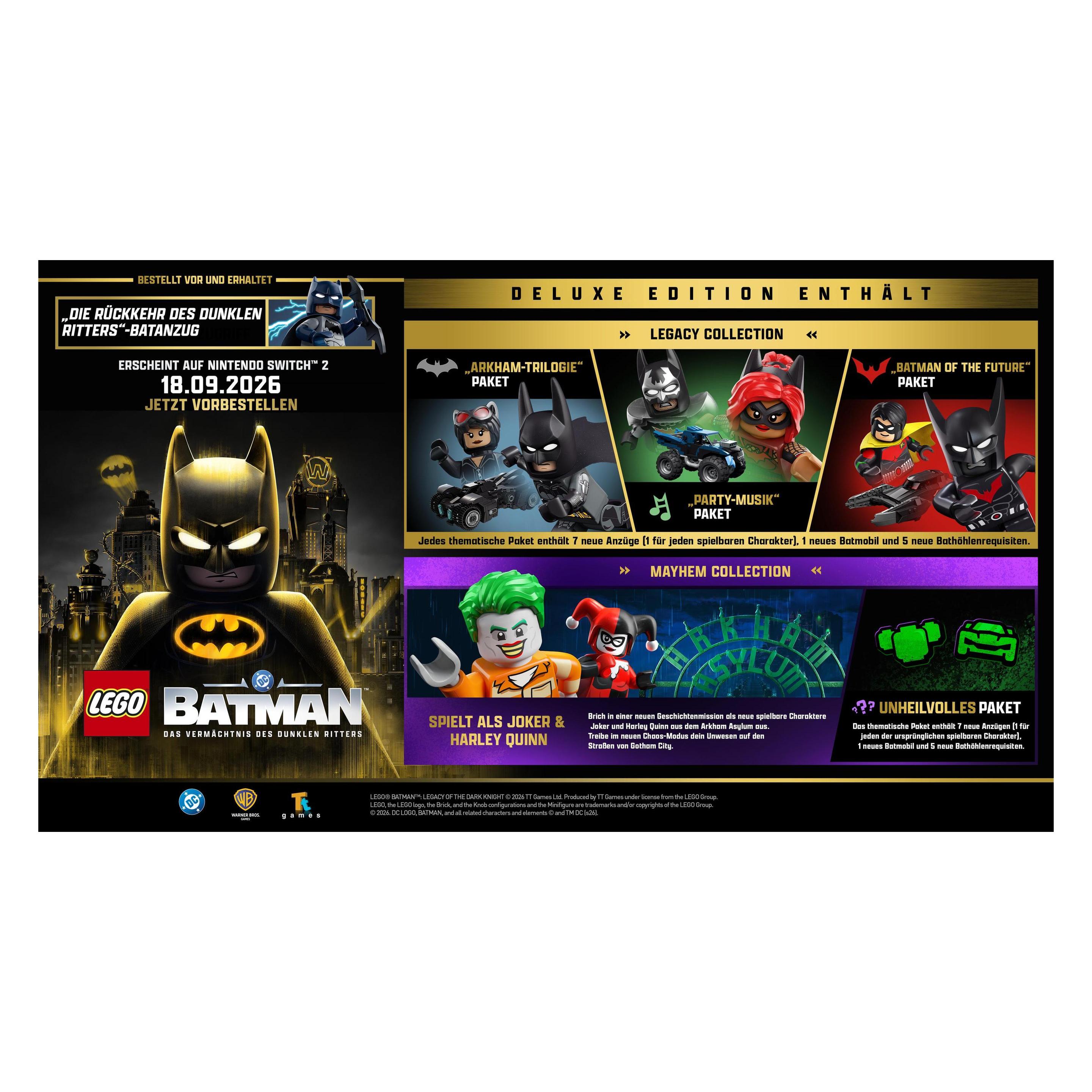 WB LEGO Batman: Das Vermächtnis des dunklen Ritters Deluxe Edition (Switch 2, DE) (1196519)