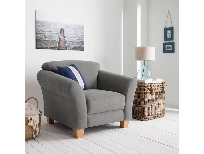 Sessel Webstoff Grau/Grau Webstoff 110 x 84 x 89cm