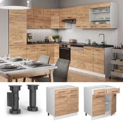 Vicco Schubunterschrank Küchenschrank Küchenmöbel Fame-Line Weiß Eiche modern 80 cm Küche Einbauküche Drehtür Schublade Einlegeboden Blende Küchenzeile