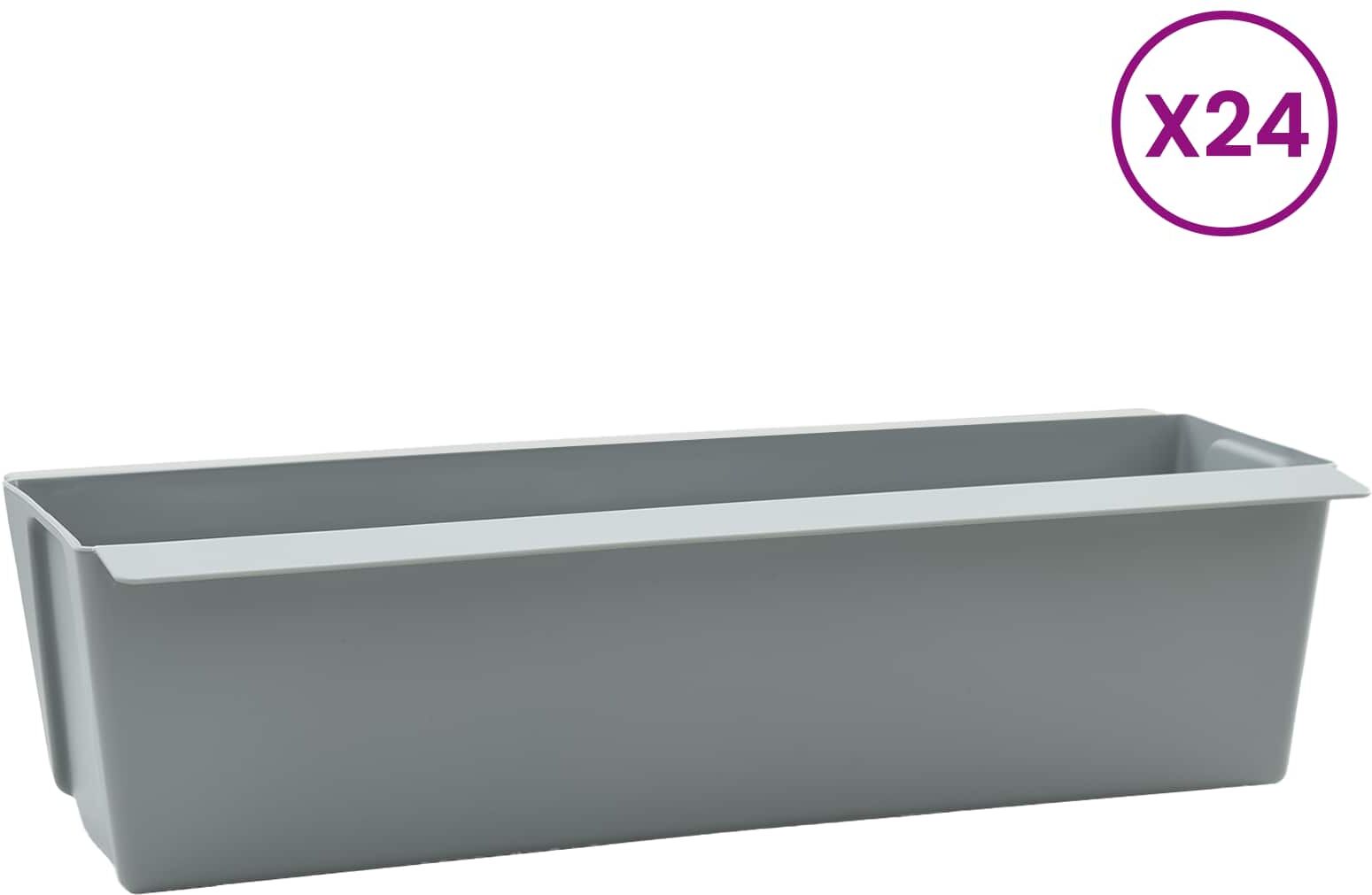 vidaXL Caisses à fleurs pour palettes Euro 24 pc Gris clair