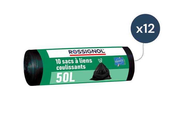Lot de 12 rouleaux de 10 sacs-poubelle 50l - 120 sacs