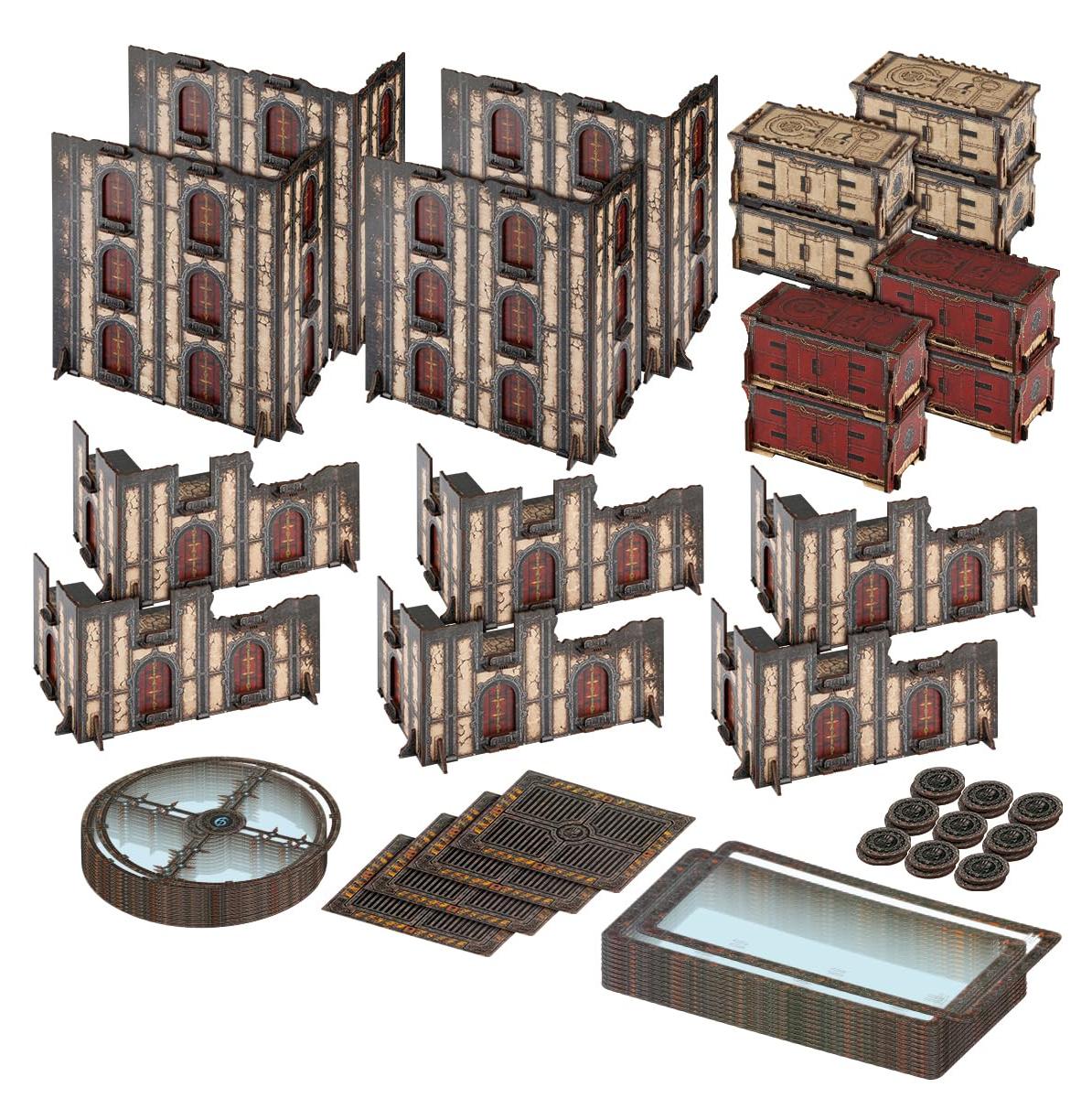 Wargame Geländeset 18-teilig, weiß, für WH40K, vorgemalt