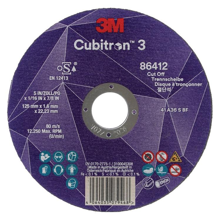 3M Trennscheibe Cubitron 3 D125x1,6mm gerade Cubitron 3 Bohrung 22,23 mm (7100303829)