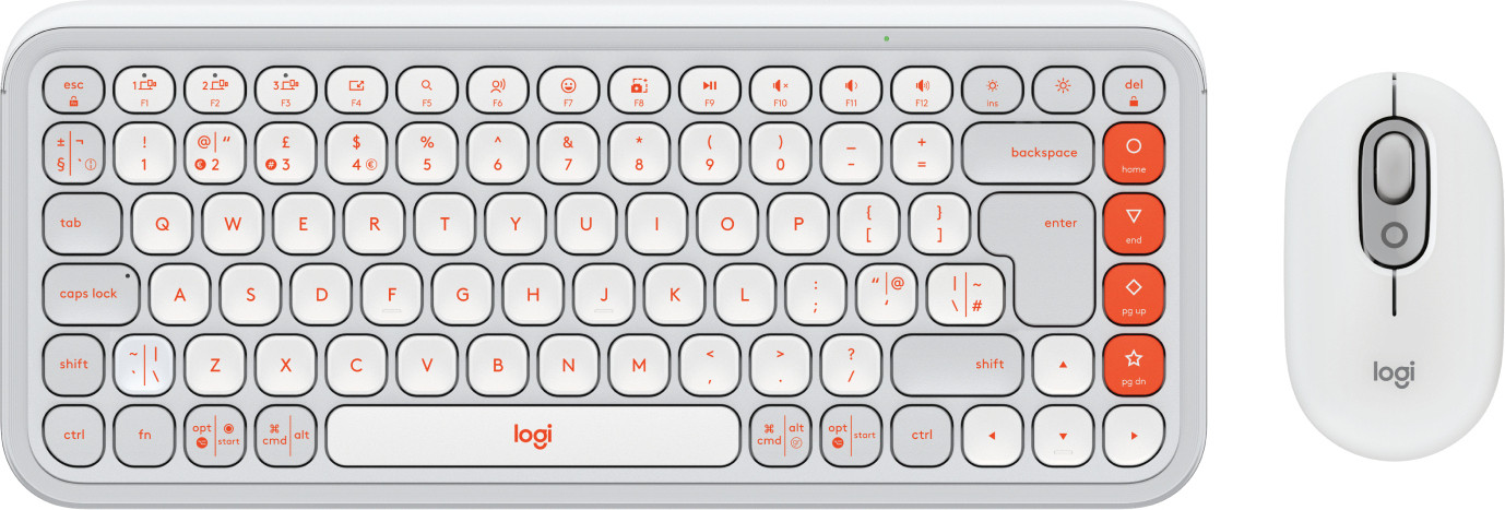 Logitech POP ICON COMBO Draadloos Bluetooth Toetsenbord en Muis met Membraantoetsen QWERTY Wit