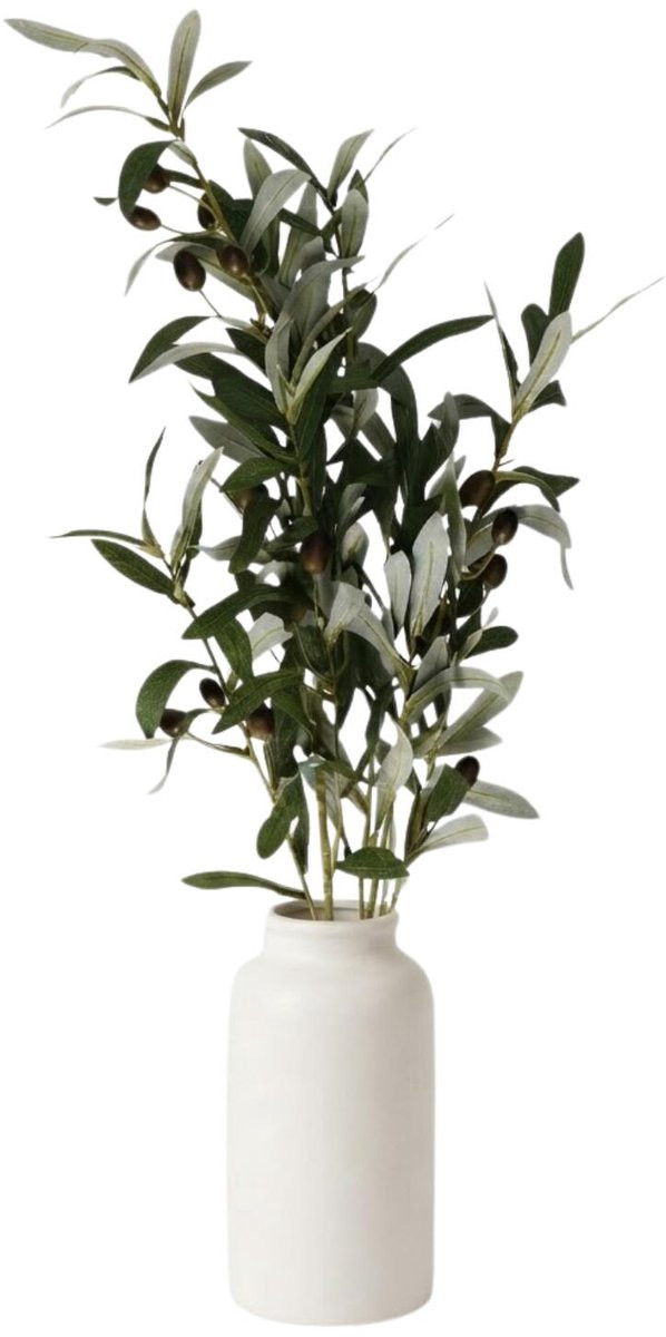 Bellatio Design Kunstplant Olijftakken - Groen - 101 cm