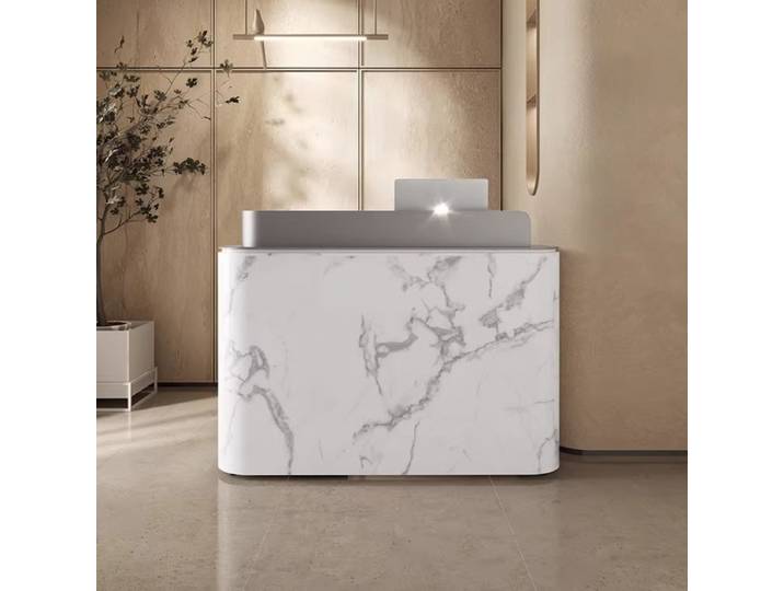 Comptoir d'accueil haut de gamme pour club, bureau de réception, comptoir de caisse, bureaux et postes de travail, mobilier commercial