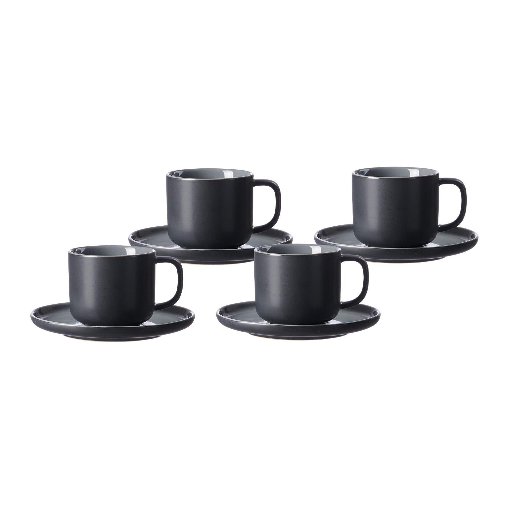 Ritzenhoff & Breker Kaffeetassen mit Untertassen Jasper 240 ml 4er Set