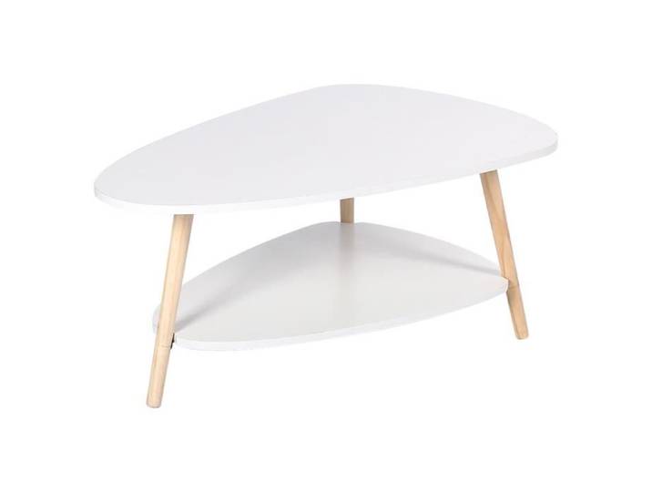 Table Basse Ovale - JEOBEST - Design Moderne - Bois de Hêtre - 90x60x40cm - Style Scandinave