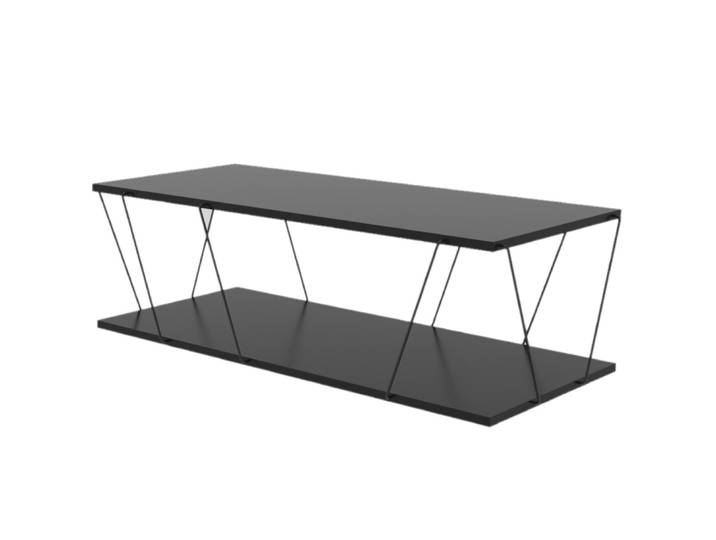 Table basse 2 niveaux design minimaliste gris anthracite