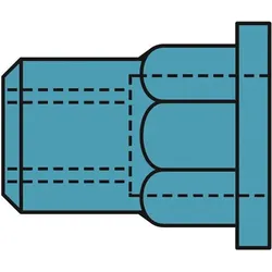 GESIPA Blindnietmuttern Teilsechskant - Edelstahl A2 - Flachrundkopf - M4x6x11 - Klemmbereich 0,5 -