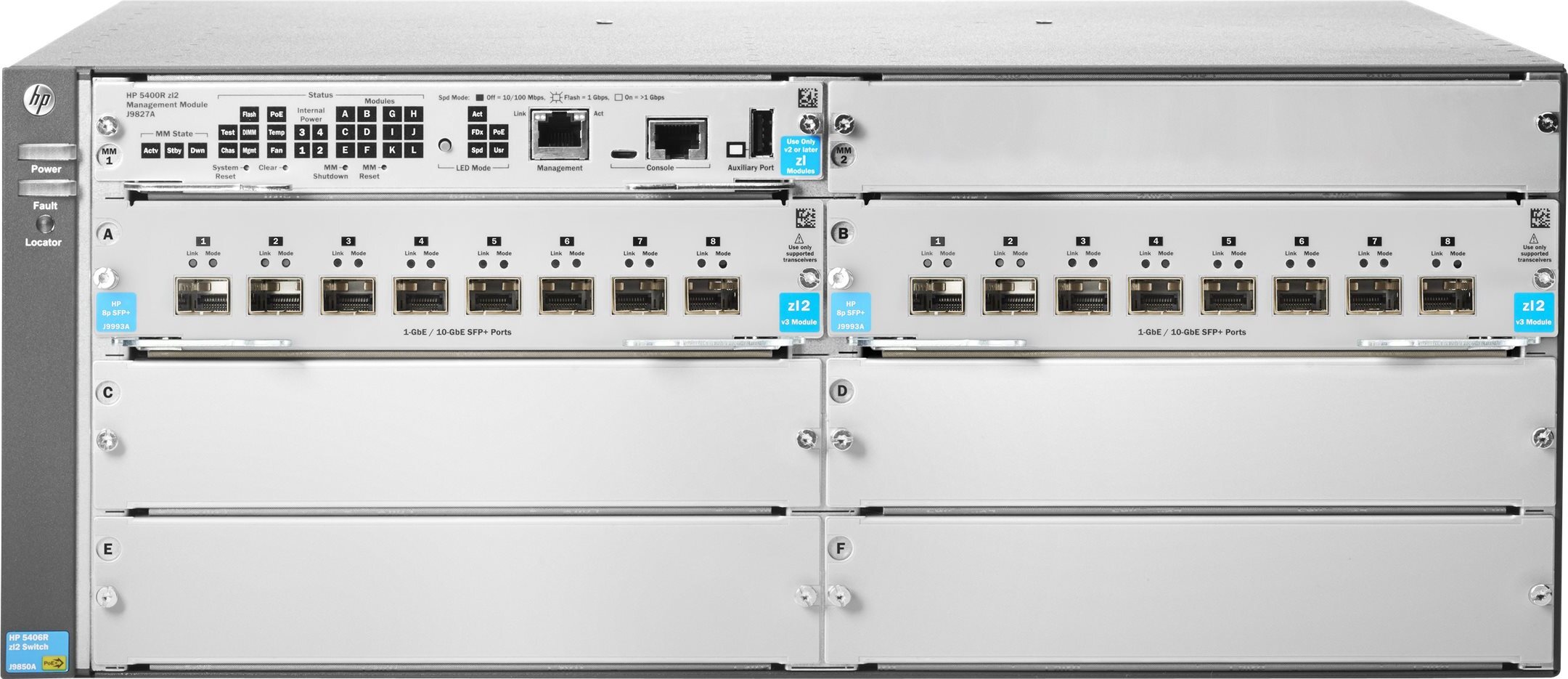 HPE Aruba Networking 5406R 16-port SFP+ (No PSU) v3 zl2 Switch