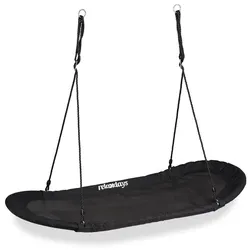 Relaxdays Nestschaukel XXL schwarz Schwarz