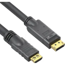PURE PI5110-150 - Aktives DisplayPort 1.2 zu HDMI Kabel, 4K 60 Hz, 15,0 m