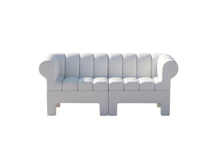MYYOUR canapé Modì (Base blanche / si blanc - Faux cuir)