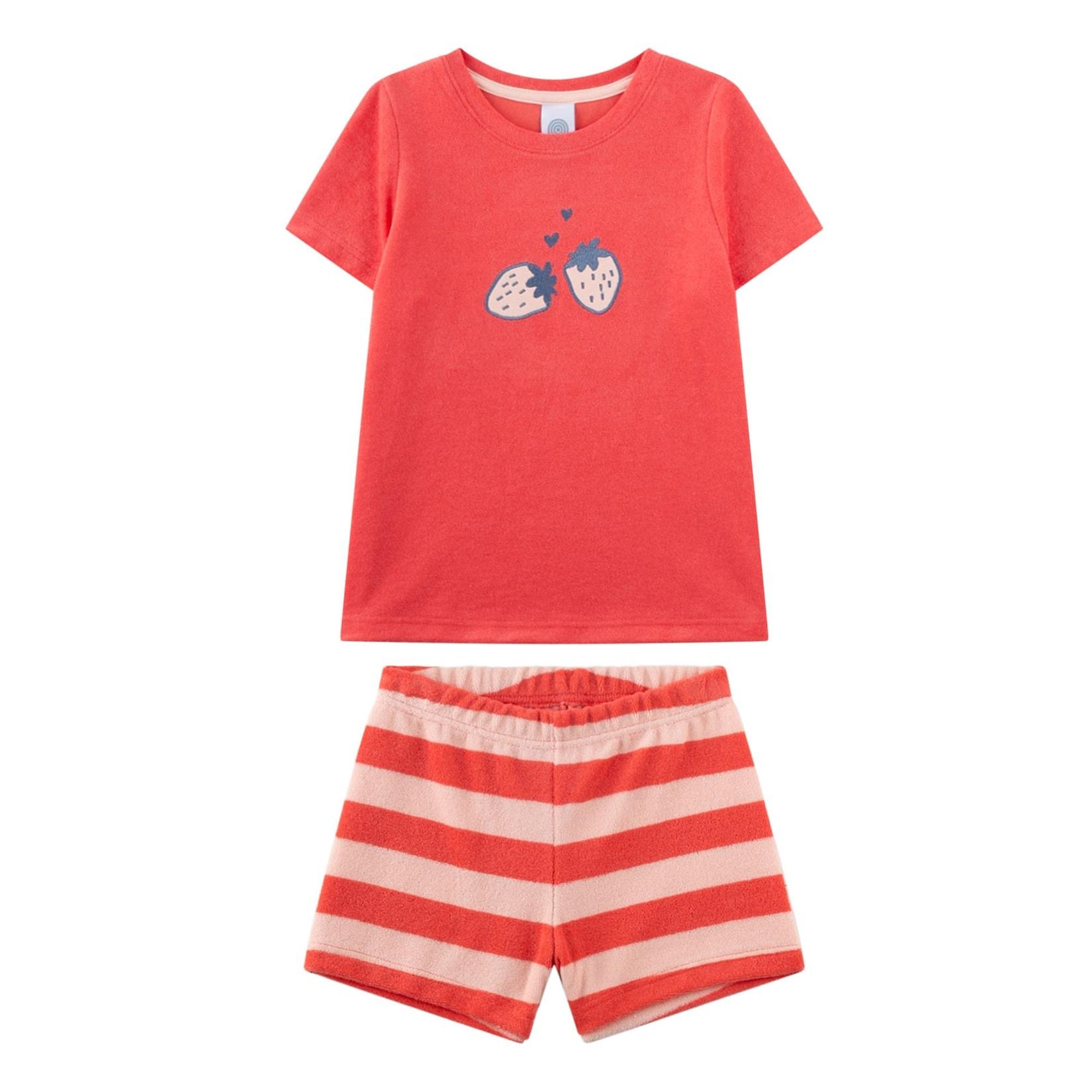 Schlafanzug Erdbeeren Pyjama Kids Mädchen Pyjama