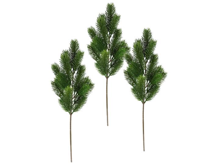 Kunstzweig I.GE.A. Tannenzweige , grün, B:16cm H:48cm L:10cm, Kunststoff, Kunstpflanzen, Kunstzweig, 3er Set Künstlicher Tannenbund Adventskranz Weihnachtsdeko Kunstblume