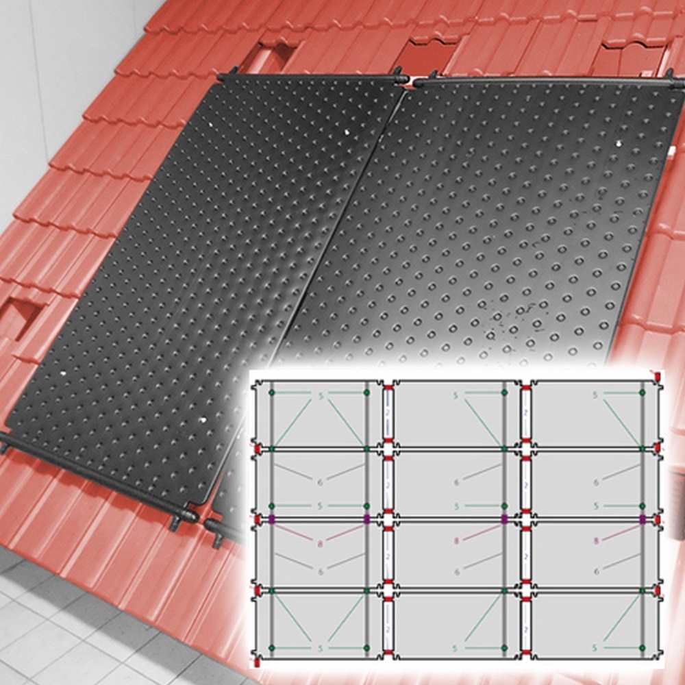 SET Solar Schwimmbadabsorber HelioPool S I 3 x 4 Stk waagerecht I 14,4 qm I bis 48 cbm Wasservolumen