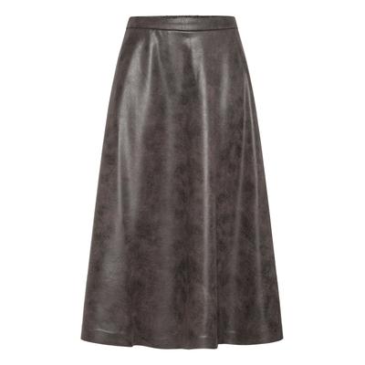 Midirock B.YOUNG "Damen Rock BYDIMION", Damen, Gr. 38, braun (braun vegan leather mix), Obermaterial: 95% Polyester PES. 5% Elasthan EL., Röcke