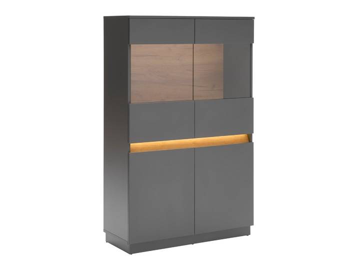 Highboard SAMU 90/140/35 cm Anthrazit, Eichefarben