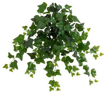 Nearly Natural 24-in UV Resistant Artificial Puff Ivy Hanging Plant - Set of 3