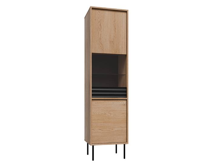 Vitrine 2 Portes Astra Bois Et Noir