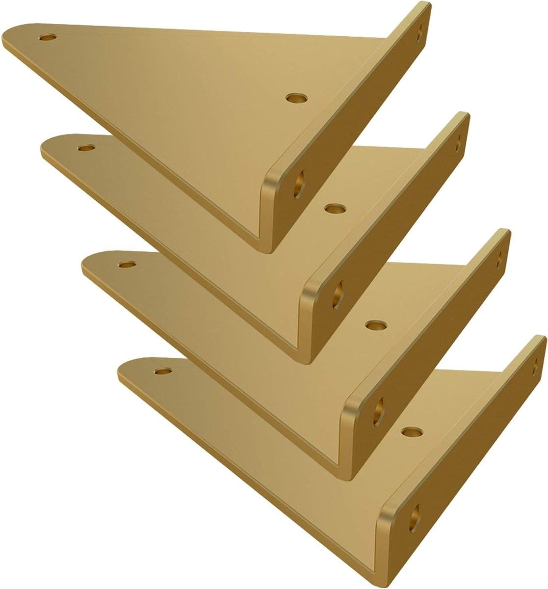 Gouden Driehoekige Zwevende Plankdragers - 170 mm