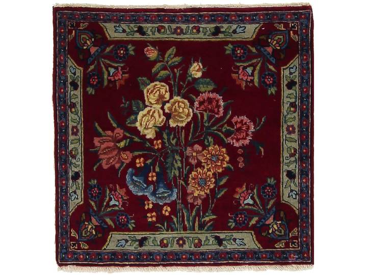 Keshan Antik Teppich 50x51 Handgeknüpft Orientteppich Perserteppich Quadratisch
