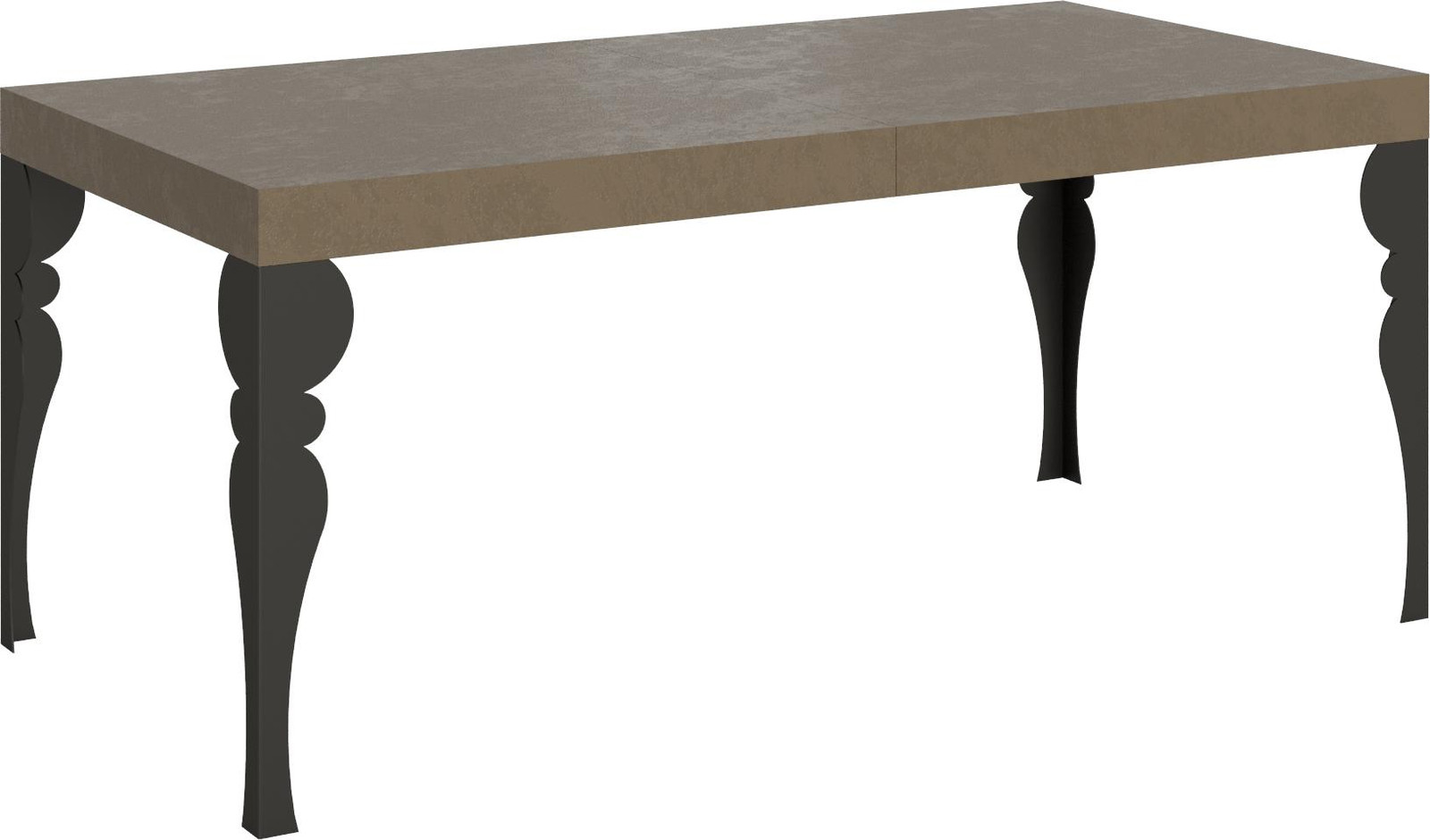 Itamoby Paxon uitschuifbare tafel, duivengrijs met antracietkleurige poten, B: 200 cm, D: 90 cm