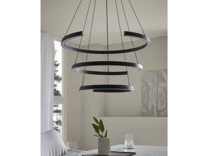Eglo Pendelleuchte Labonete, LED-Ring, Anthrazit, dimmbar - 3 LE
