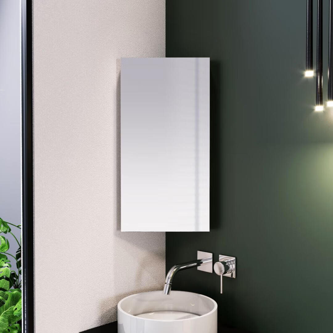 17 Stories Mirrored Bathroom Cabinets with Mirror and 3 Adjustable Shelves White 60mm H