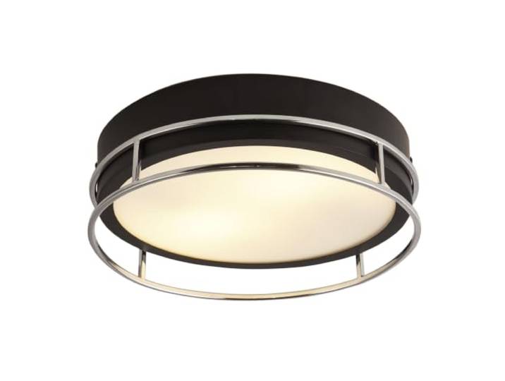 Searchlight Pheonix Phoenix 2 Light Flush Schwarz, Chrom, Milchglas