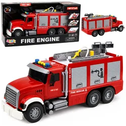 Feuerwehrauto, Feuerwehrleiter, Wasserschlauch, Lichter, Geräusche