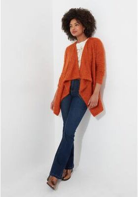 Plus Size Women's Fuzzy Cascade Cardigan by Joe Browns in Burnt Orange (Size S)