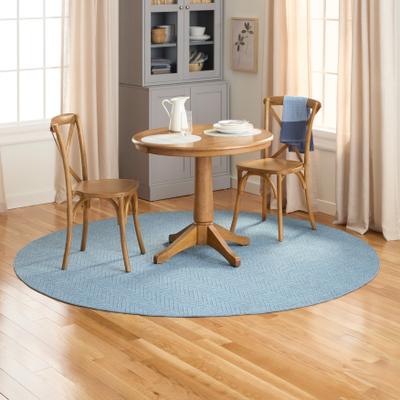 TOWN & COUNTRY BASICS Pax Herringbone Textured Solid Machine Washable Area Rug Blue