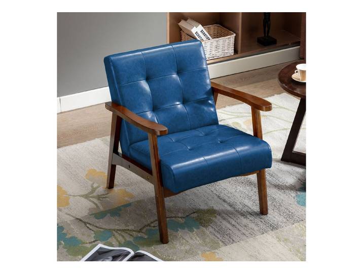 HomeMiYN Ohrensessel Skandinavischer Ohrensessel aus Kunstleder – Eleganz und Komfort