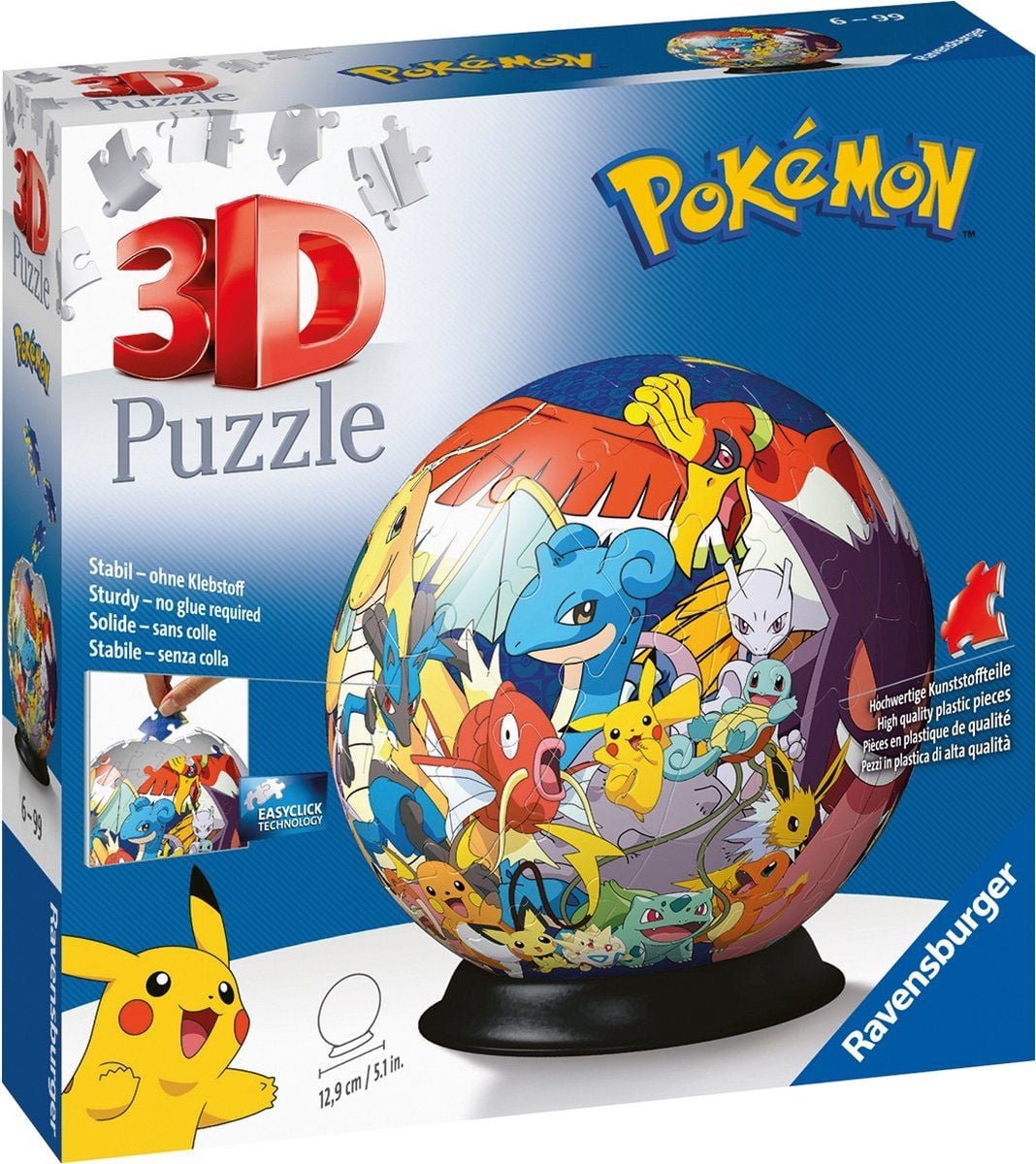 Ravensburger 3D-puzzel Pokémon Bal - 72 stukjes - Multicolor