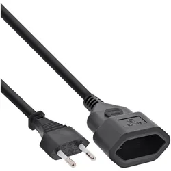 INLINE Euro-Verlängerung, Eurostecker an Eurokupplung, schwarz, 0,5m