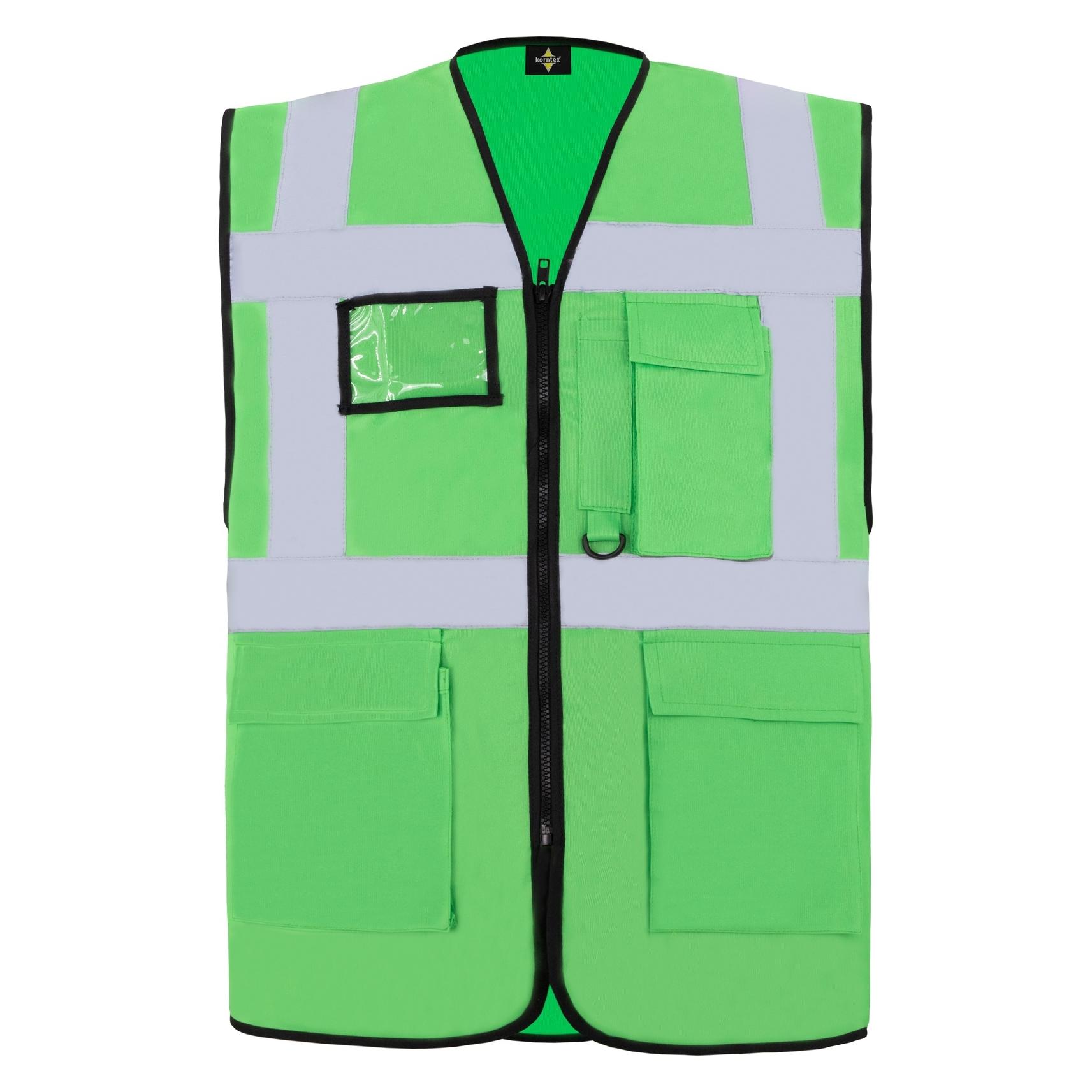 Korntex Warnweste Multifunktional Hamburg Grün mit 360° Sicherheit 5XL EN ISO 17353 KXCMF (5XL) (KXCMFGRU5XL)