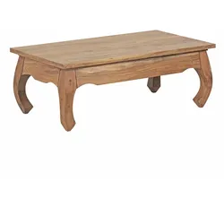 Couchtisch `Kanada`: Opium-Form, Massivholz, Akazienholz, handgefertigt, pflegeleicht. Beige, 110x60x40 cm | Kadima Design