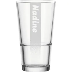 Gravur Trinkglas XL 550 ml Name mit Hintergrundschatten - 1 Stück