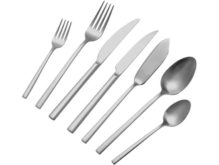 Besteck-Set HANSEATIC SMART, wahlweise in glänzender oder matter Optik , silber (silberfarben), 42 tlg., Edelstahl 18/10, Essbesteck-Sets, Besteck-Set, leichtes und minimalistisches Design