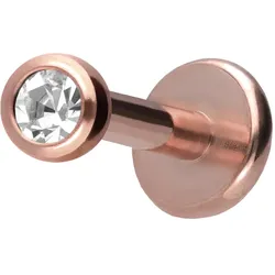 Titan Labret mit Innengewinde KRISTALL
