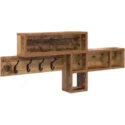vidaXL Wandmontierter Kleiderständer Altes Holz 100 x 12 x 43,5 cm