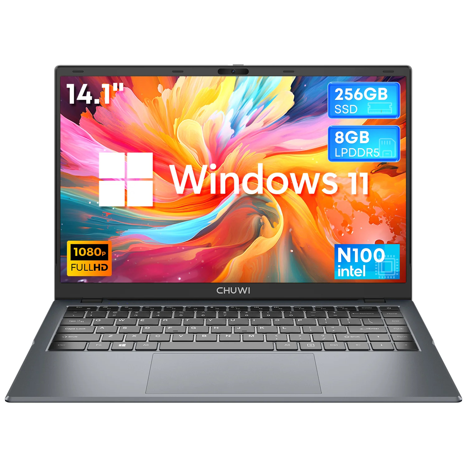 Laptop CHUWI GemiBook XPro - Prozessor Intel N100 14.1" Bildschirm Windows 11 8GB+256GB 5000mAh Akku - Grau