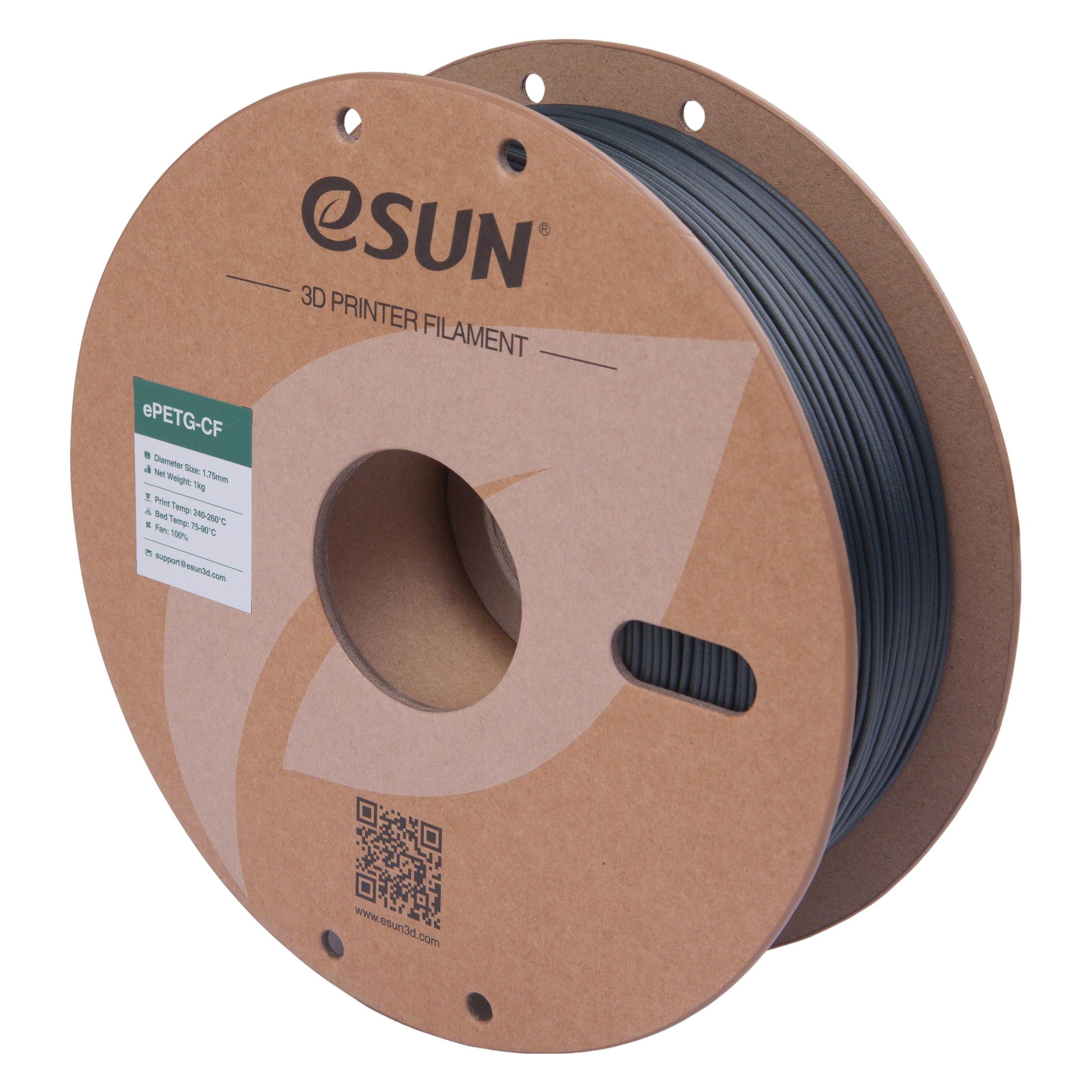 eSUN ePETG-CF Carbon Grün Filament 1.75mm 1Kg (PETG, 1000 g, 1.75 mm) (EPETG-CF-P175BG1)