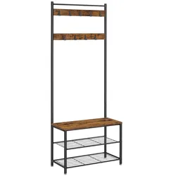 Helloshop26 - Garderobenständer Eingangsbereich 70 x 32 x 175 cm braun