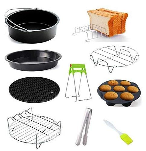 Dripio 10-delige universele accessoires voor heteluchtfriteuses, 15,2-17,8 cm