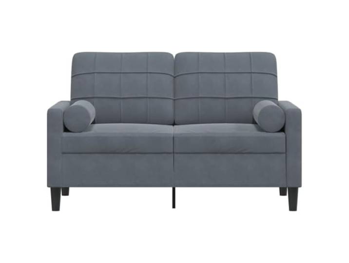 KTHLBRH 2-Sitzer-Sofa, Samt, Dunkelgrau, 137 cm Gestell aus Metall, abnehmbare Kissen, Schaumstoff, 2 Kissen im Lieferumfang enthalten