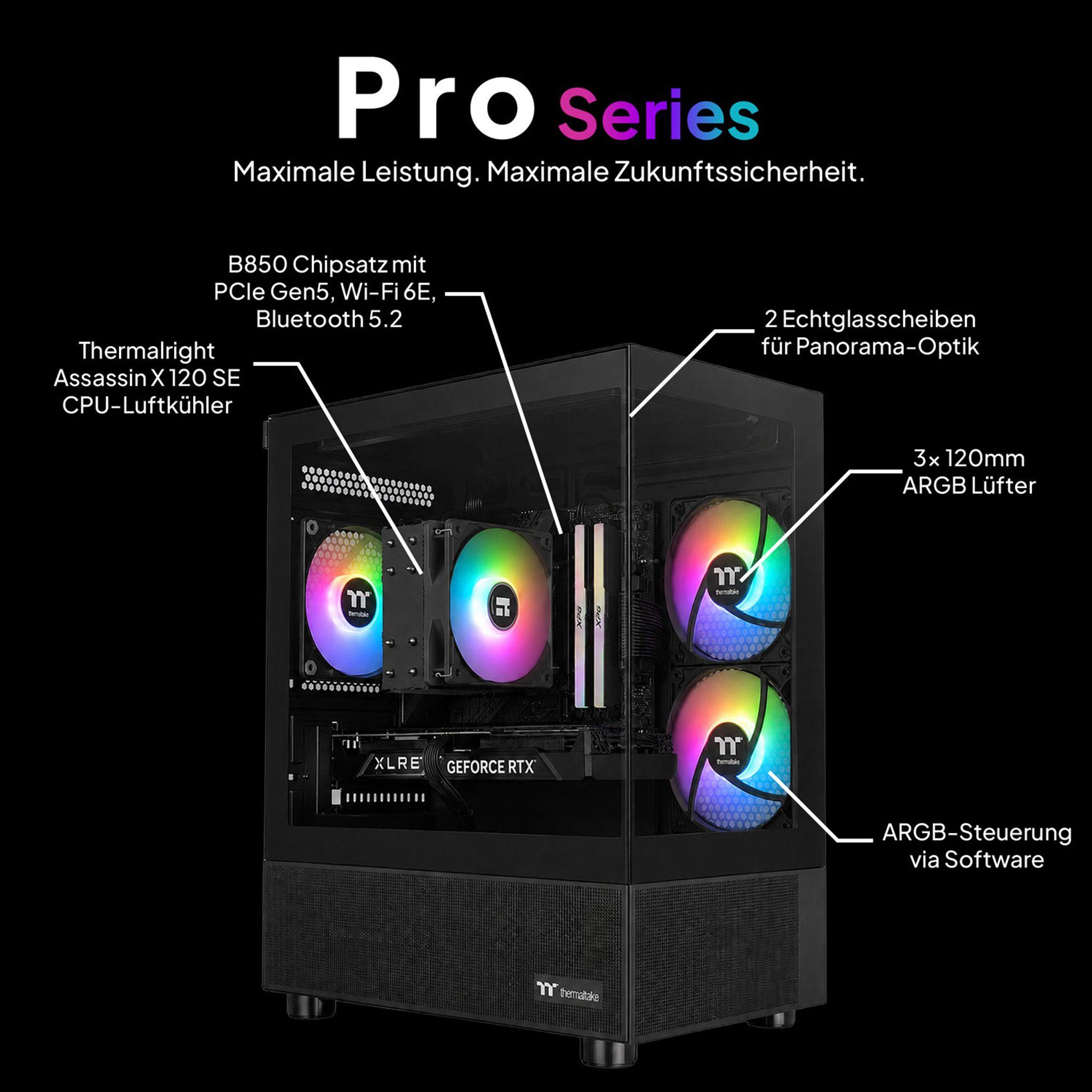 gamingpc24 Gaming PC - AMD RX 9060 XT 16GB - AMD Ryzen 5 7500X3D - 16GB DDR5 - 1TB NVMe SSD - WLAN & Bluetooth - schwarz